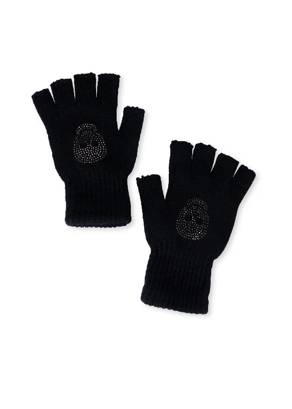 Skull Fingerless Gloves Black/Hematite