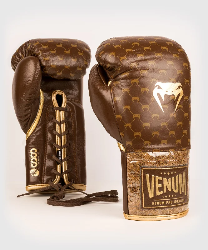 Venum Coco Monogram Pro Lace Up Boxing Gloves - Grizzly Brown