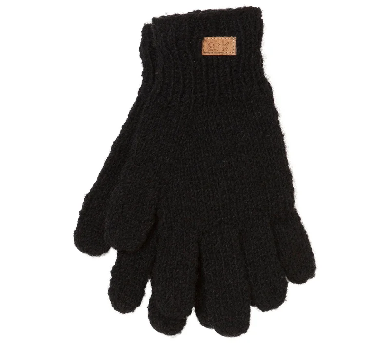 Black Wool Gloves, Warm Fleece inside