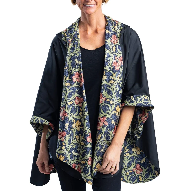 Raincaper Travel Cape - Black/William Morris Golden Flowers