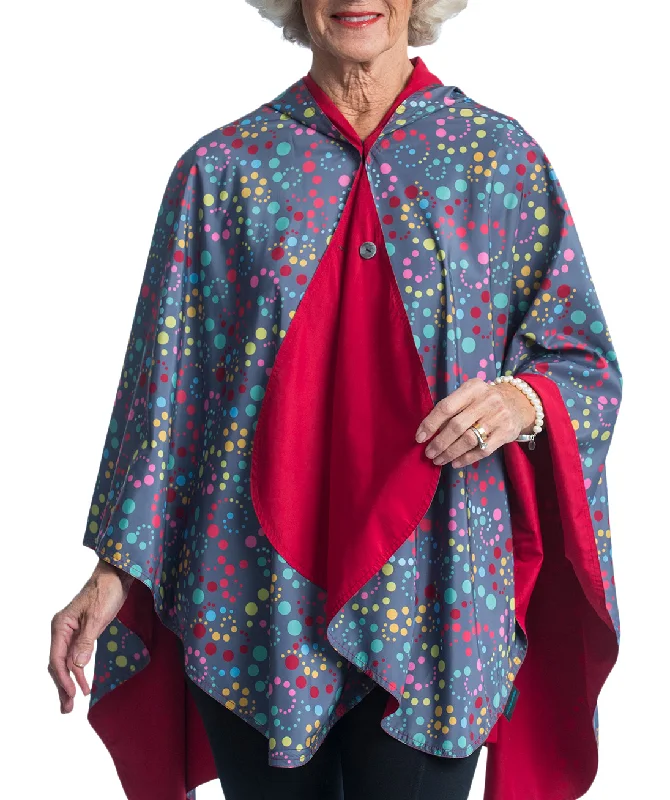 Raincaper Fine Art Travel Cape - Swirl Dots