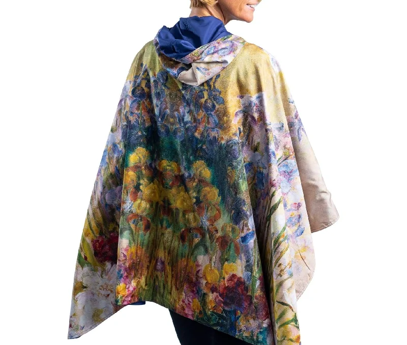 Raincaper Fine Art Travel Cape - Tiffany Peonies and Iris