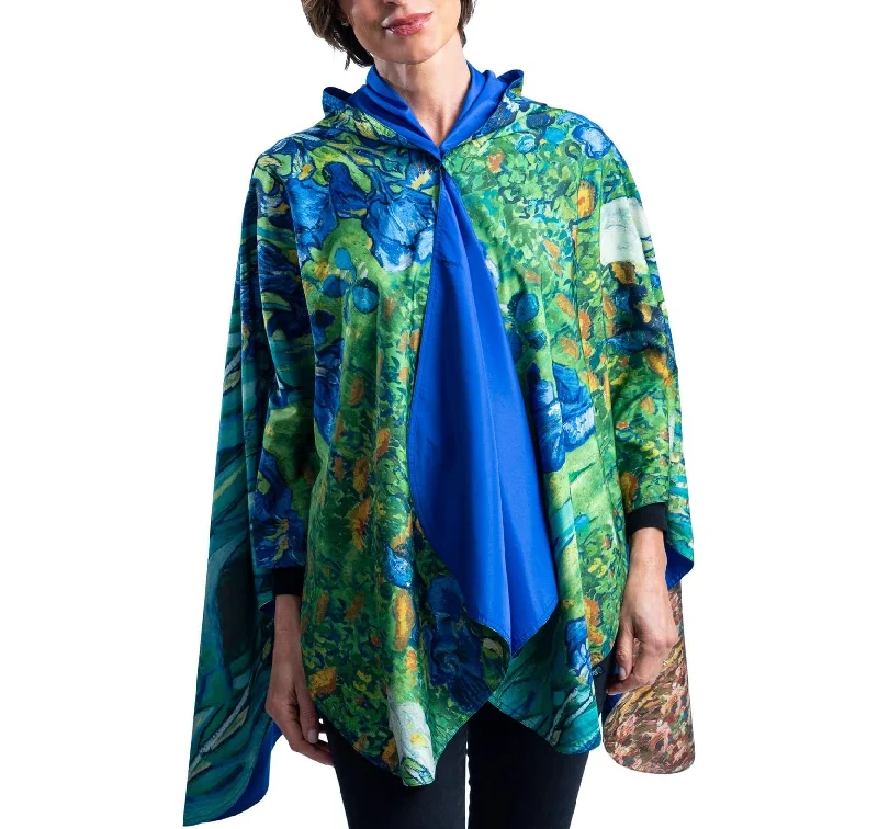 Raincaper Fine Art Travel Cape - Van Gogh Irises