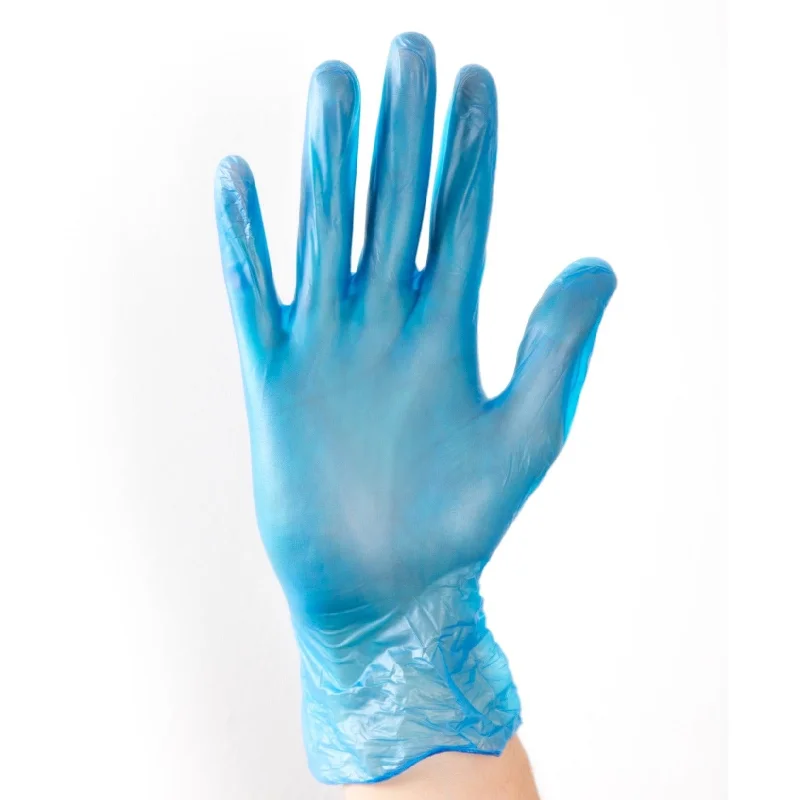 Aurelia Delight BLUE Pow Free Vinyl Examination Gloves 3899 (Case of 1000 Gloves)