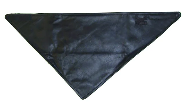 Bandanna Style, Fleece Lined Leather Scarf, Water Resistant Technaline Leather