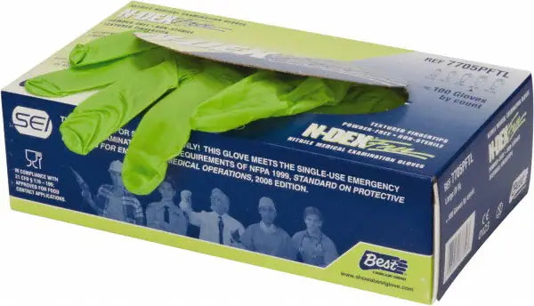 Best - N-DEX - Free Accelerator-Free Nitrile, HI Vis Green - Box