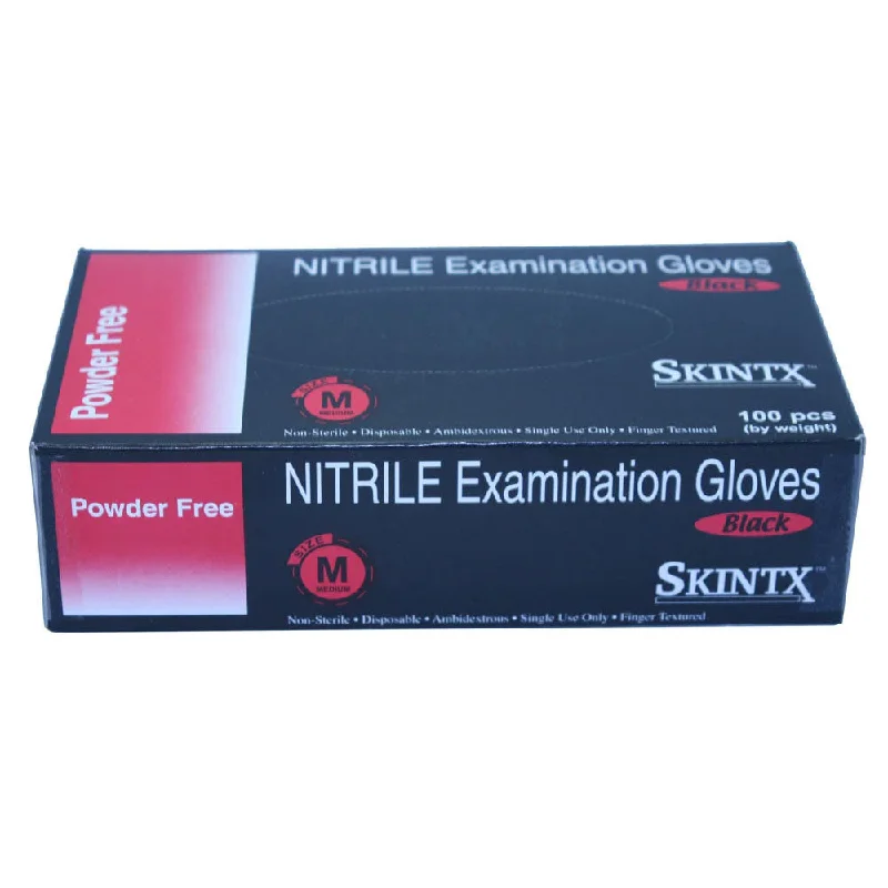 Skintx - Black Nitrile Powder-Free Exam Gloves - Box