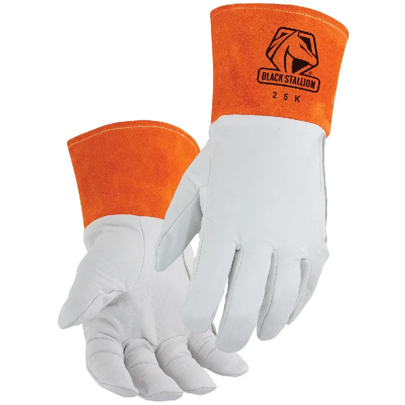 Black Stallion Premium Grain Kidskin TIG Gloves (Long Cuff) - 25K