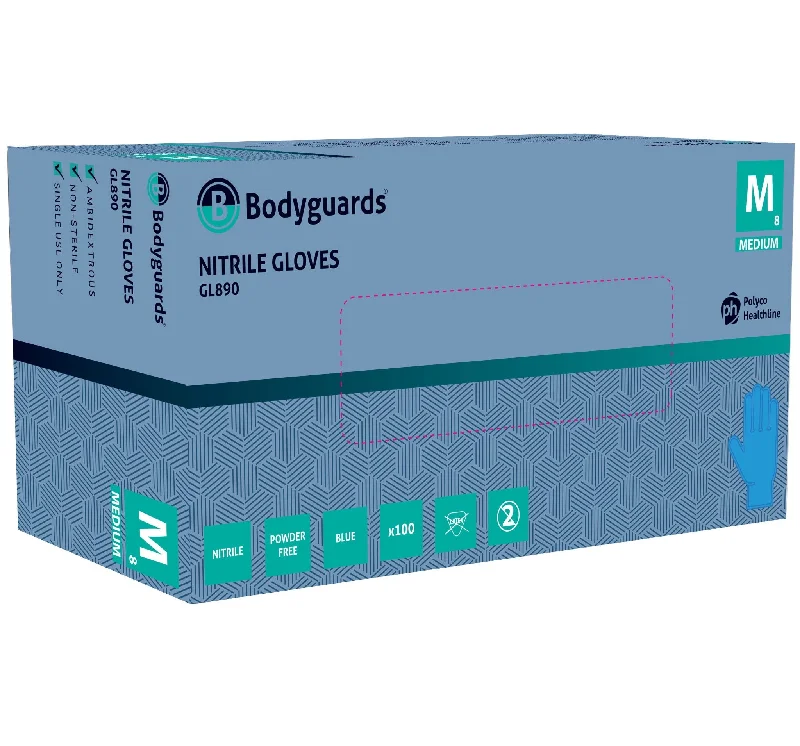 Bodyguards Blue Nitrile Examination Gloves GL890