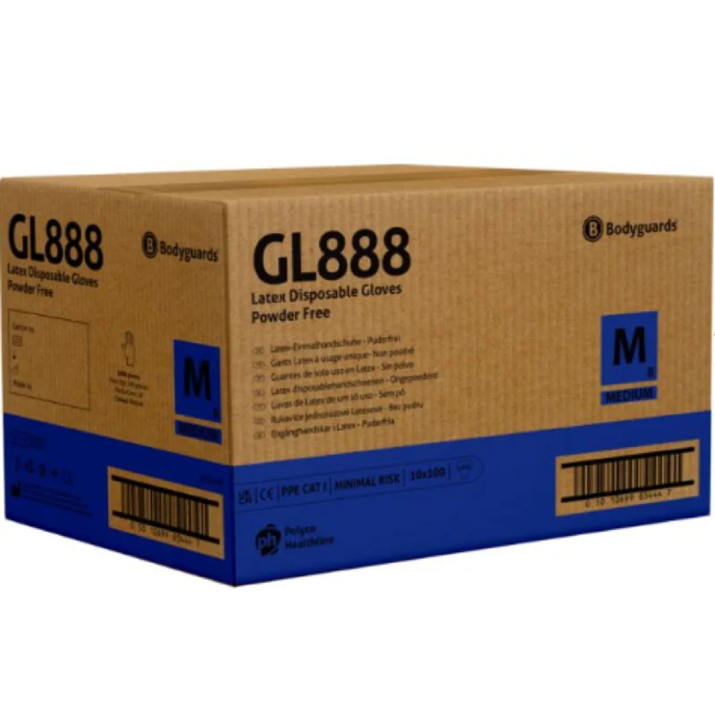 Bodyguards Powder Free Latex Disposable Gloves GL888 (Case of 1000 gloves)