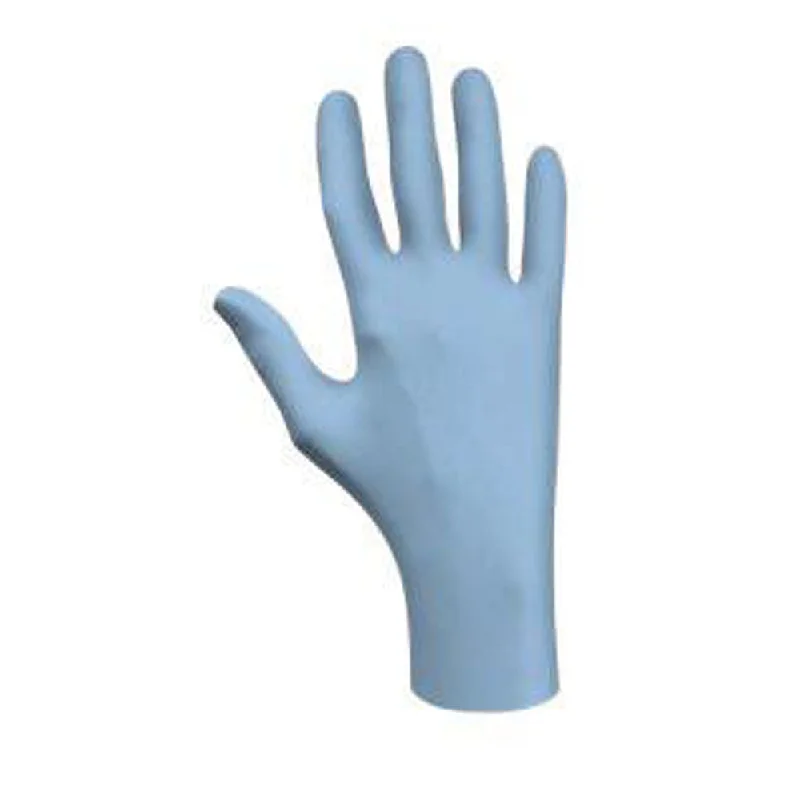 SHOWA Best Glove Large Blue 9 1/2" N-DEX Plus 8 mil Nitrile Ambidextrous Utility Grade Lightly Powdered Disposable Gloves With Smooth Finish, Rolled Cuff And Polymer Coating