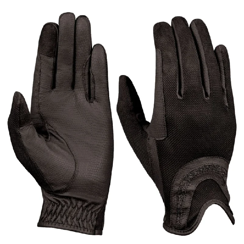 Dublin Pull On Glitter Mesh Back Riding Gloves