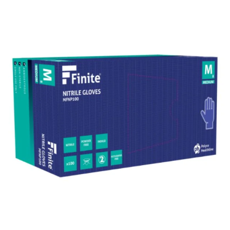 Finite P Indigo AF Nitrile Powder Free Examination Gloves MFNP100