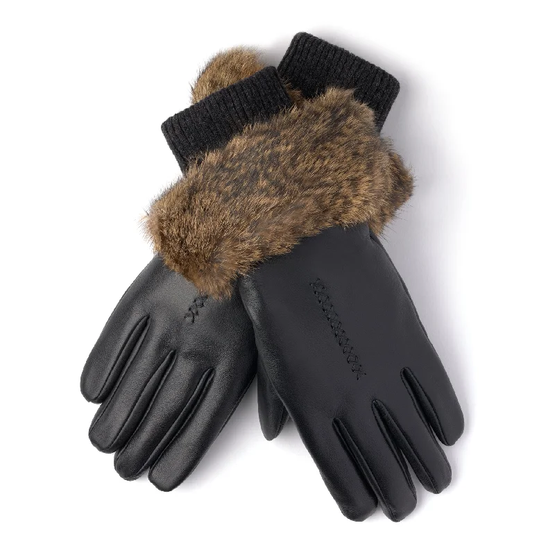 Fur Trim Leather Glove