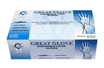 Great Glove - Lightly Powdered Disposable Latex Gloves - BOX