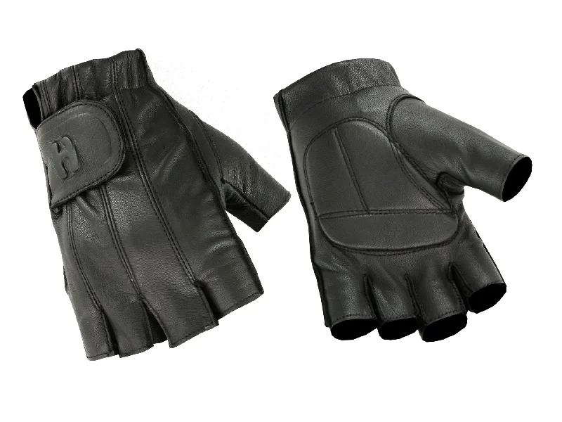 Hugger Affordable Men's Gel Padded Palm Fingerless Motorcycle Gloves