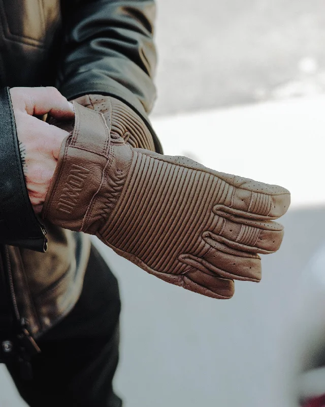 Jasper Leather Moto Gloves - Brown