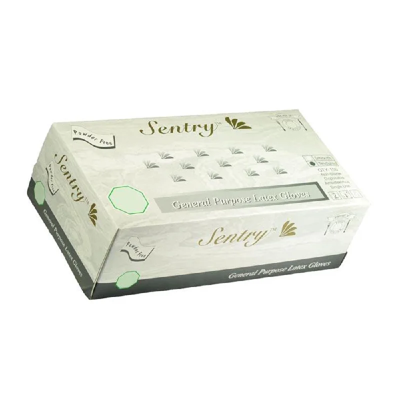 Sentry - Latex Gloves, Powder Free, Smooth - Box