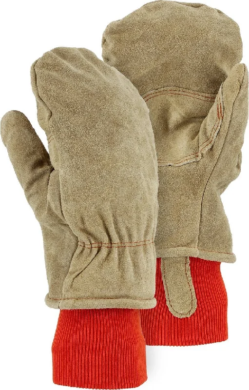 Majestic 1636 Winter Lined Leather Freezer with Extra-Thick Insulation Mittens (One Dozen)