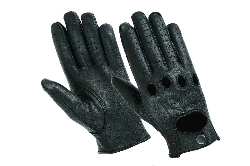 NEW Men's Water Resistant Perforated Leather Driving, Riding, Motorcycle Gloves