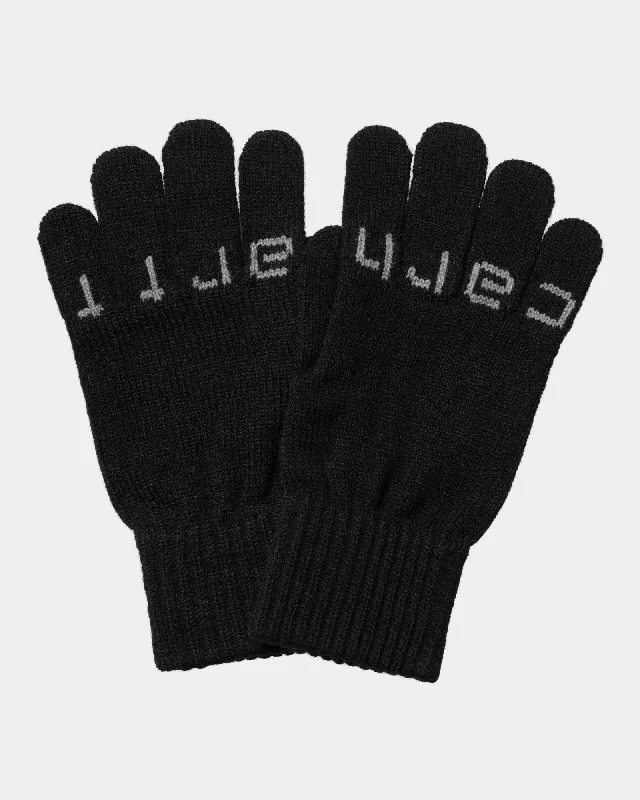 Script Gloves | Black / Grey Heather