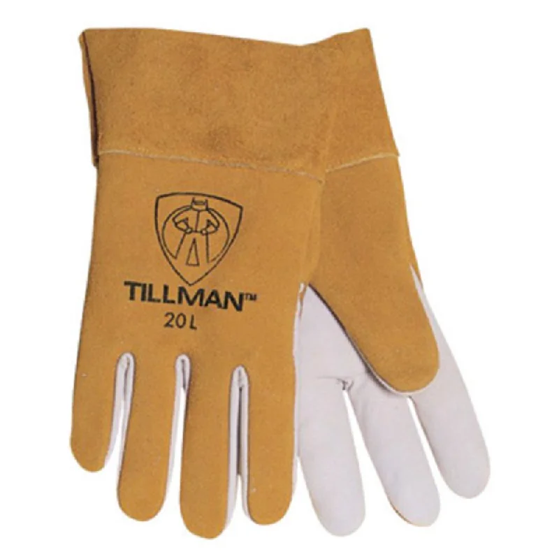 Tillman Large Bourbon Brown Top Grain Kidskin Standard Grade TIG Welders Gloves With Straight Thumb, 2" Cuff And Kevlar Lock Stitching