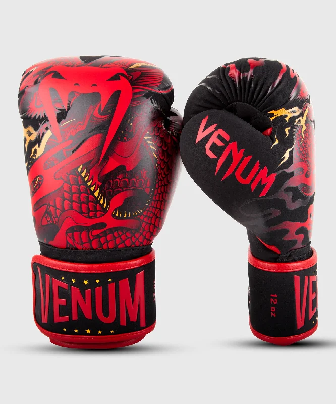 Venum Dragon's Flight Boxing Gloves - Black/Red - Exclusive