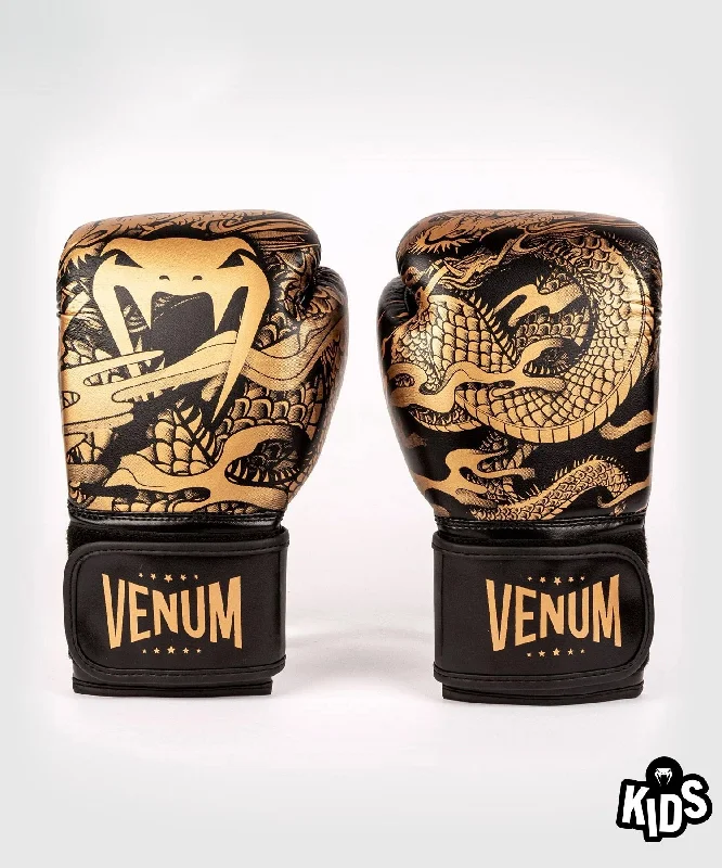 Venum Dragon's Flight Boxing Gloves - For Kids - Black/Bronze