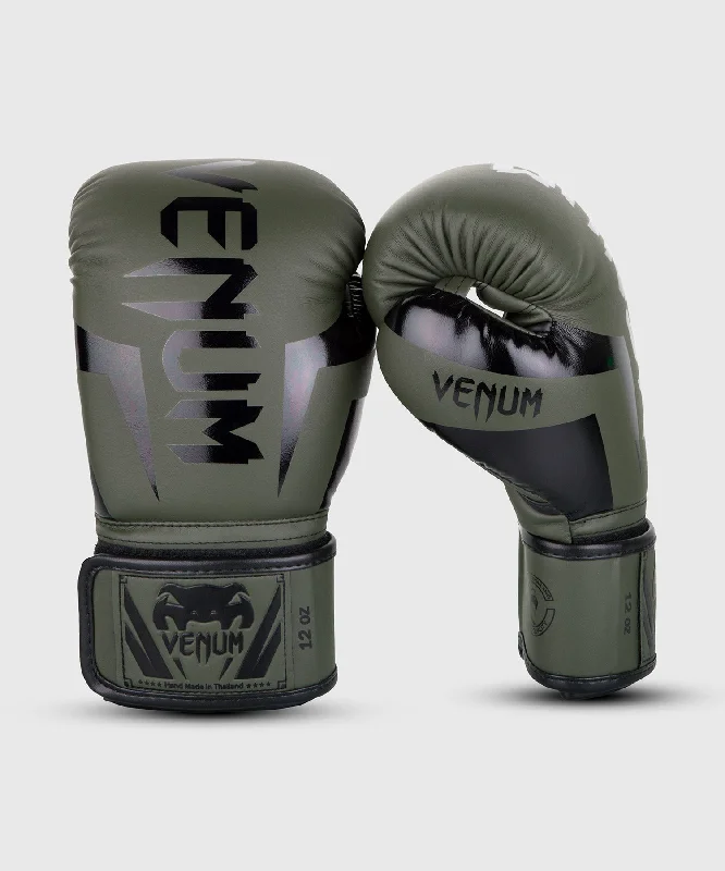 Venum Elite Boxing Gloves - Khaki/Black