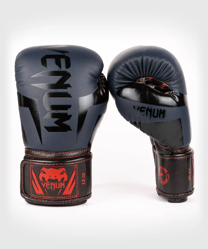 Venum Elite Boxing Gloves - Navy Blue/Black-Red