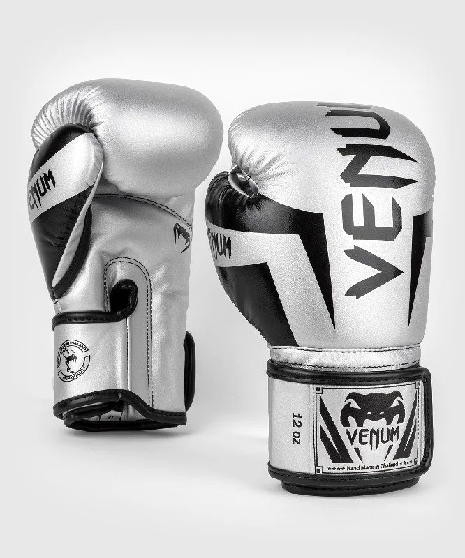 Venum Elite Boxing Gloves - Silver/Black