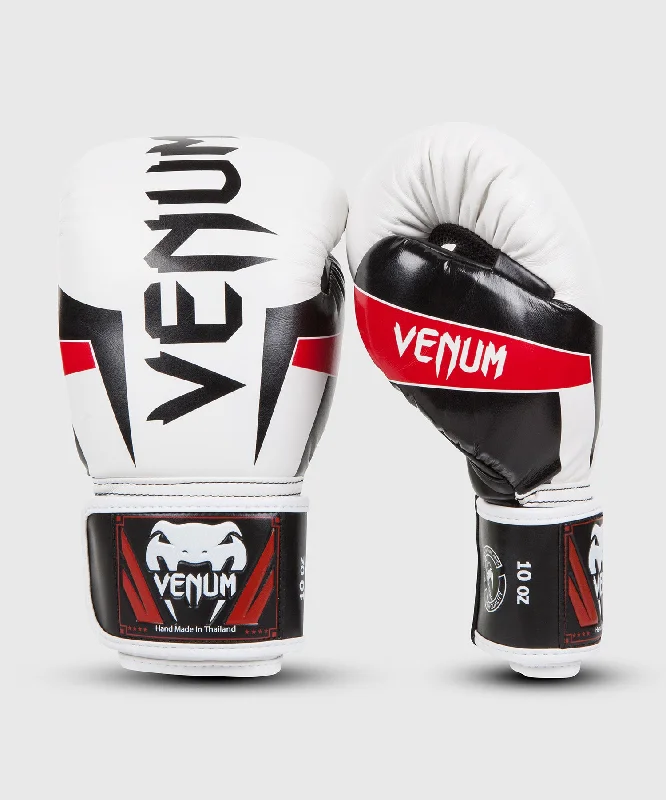 Venum Elite Boxing Gloves - White/Black/Red