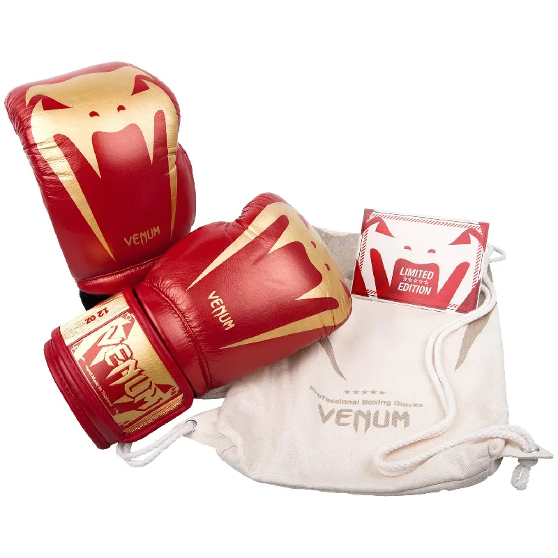 Venum Giant 3.0 Boxing Gloves Blood & Gold - Limited Edition - Nappa Leather