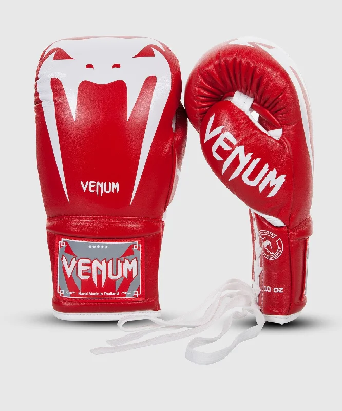 Venum Giant 3.0 Boxing Gloves - Nappa Leather - With Laces - Red