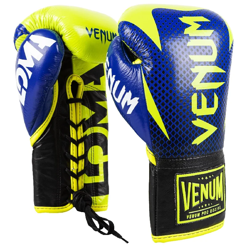 Venum Hammer Pro Boxing Gloves Loma Edition - With Laces - Blue/Yellow