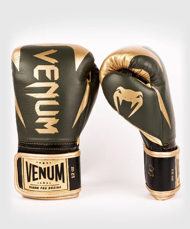 Venum Hammer Pro Boxing Gloves Velcro - Khaki/Gold