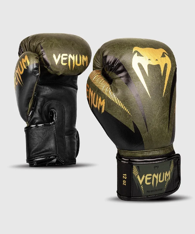 Venum Impact Boxing Gloves - Khaki/Gold