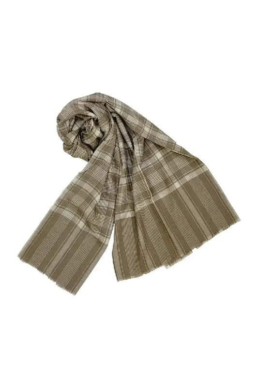 Checker Cashmere Shawl with Qiviuk