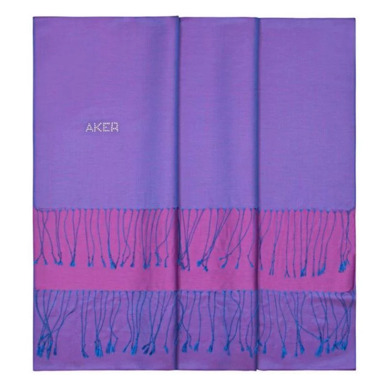 Aker Bi-Color Silk Shawl with Swarovski Stones - True V