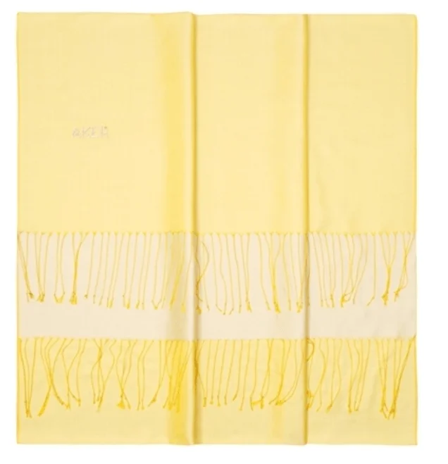 Aker Bi-Color Ladies Silk Shawl Scarf - Banana Mania