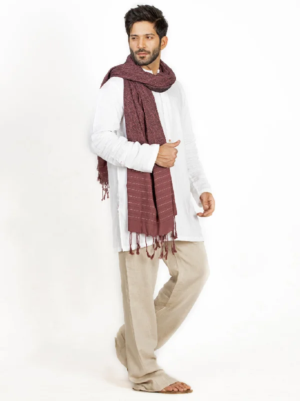 Maroon Cotton Stole - AL-MST-041