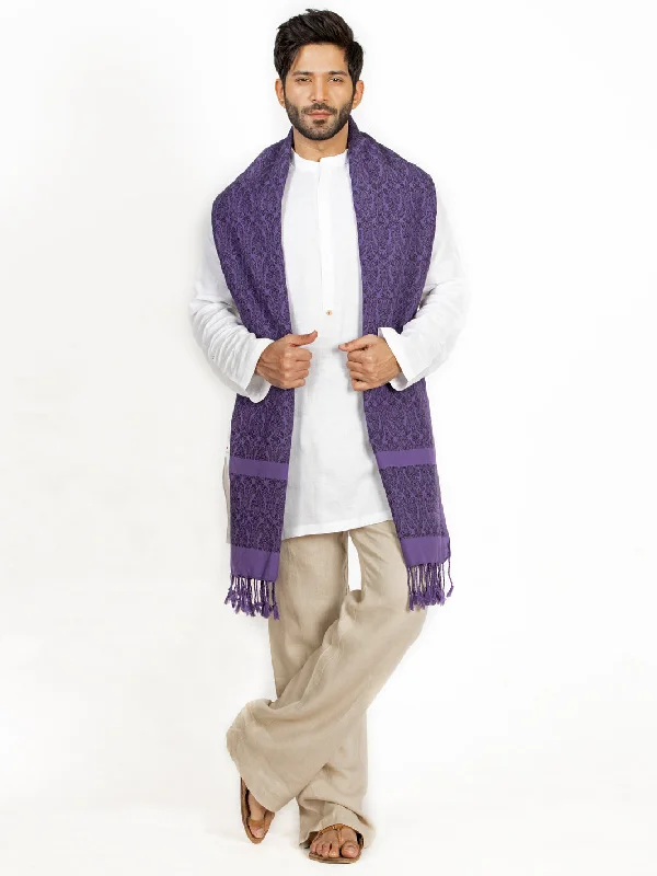 Purple Cotton Stole - AL-MST-045