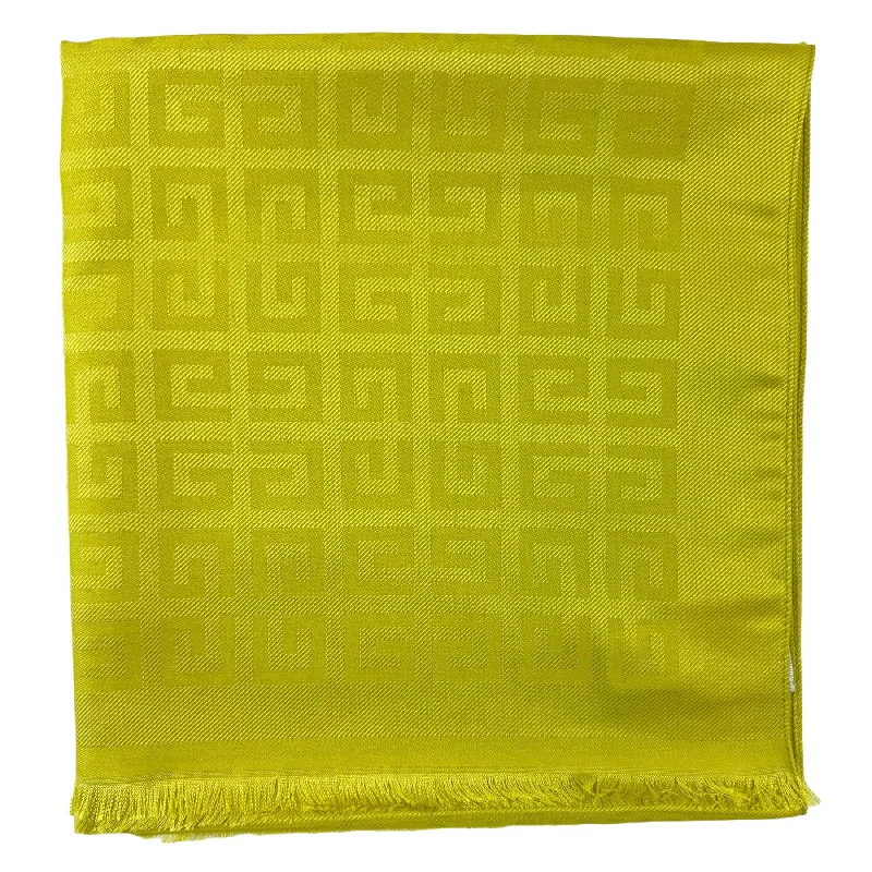 Givenchy Scarf Acid Lime 4G Allover Design - Wool Silk Shawl SALE