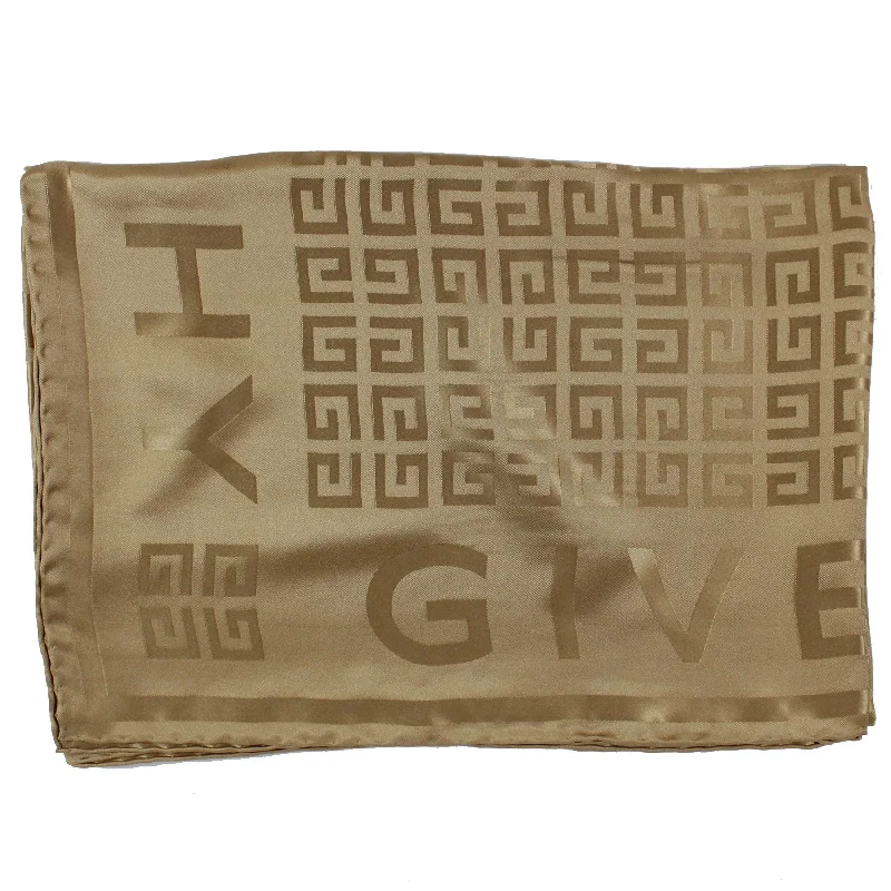 Givenchy Scarf Copper 4G Logo Allover - Twill Silk Shawl