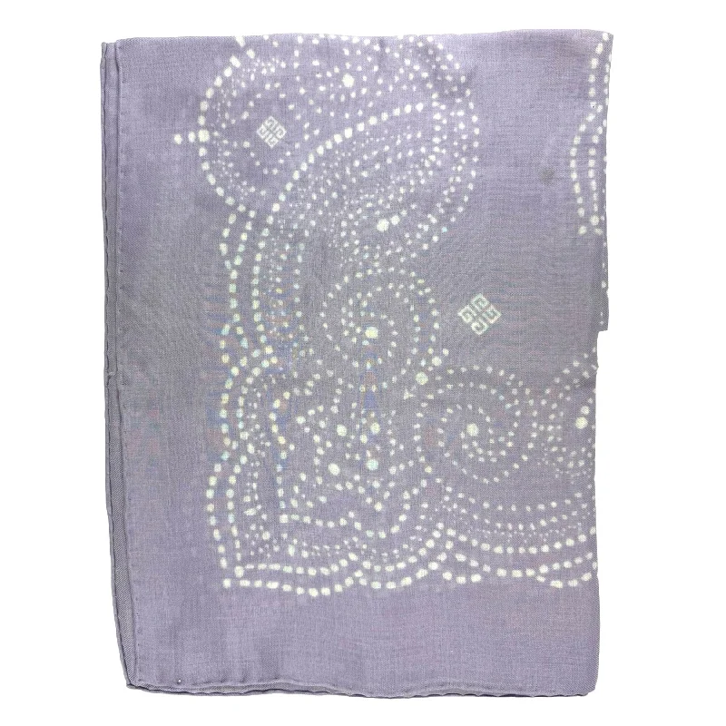 Givenchy Scarf Lilac Paisley 4G - Large Modal Cashmere Blend Shawl SALE