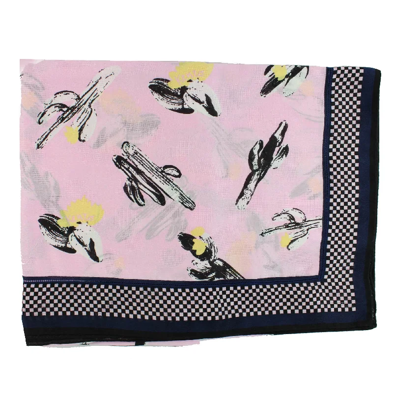 Kenzo Scarf Pink Cactus Design - Extra Large Cotton Wrap CYBER MONDAY SALE