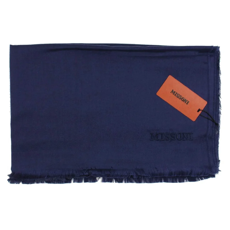 Missoni Scarf Dark Blue Design - Alpaca Silk Designer Shawl SALE