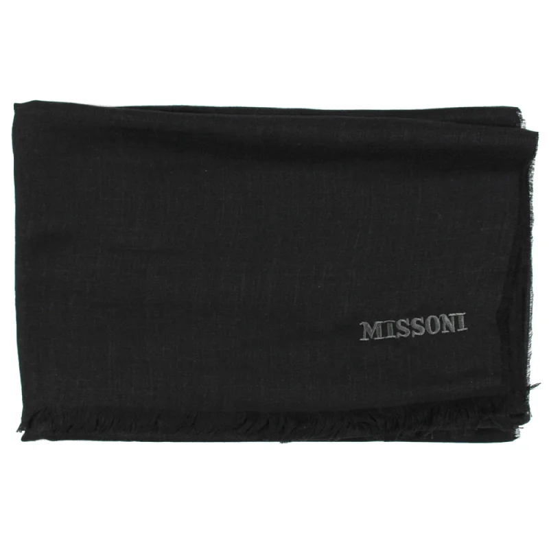 Missoni Scarf Dark Gray Black - Alpaca Silk Designer Shawl SALE