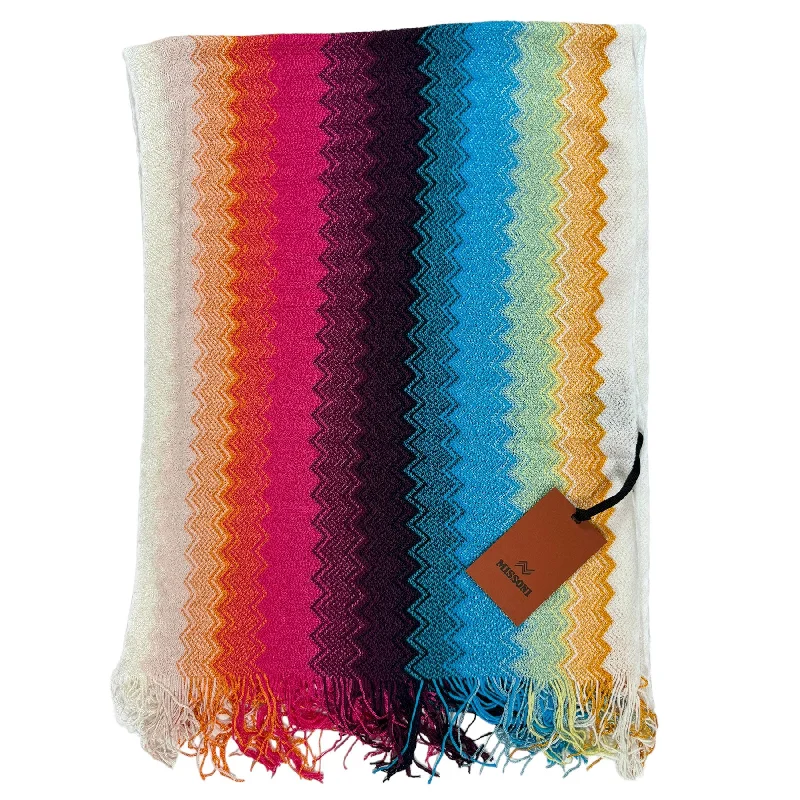 Missoni Scarf Multi Color Chevron Design - Women Designer Shawl FINAL SALE