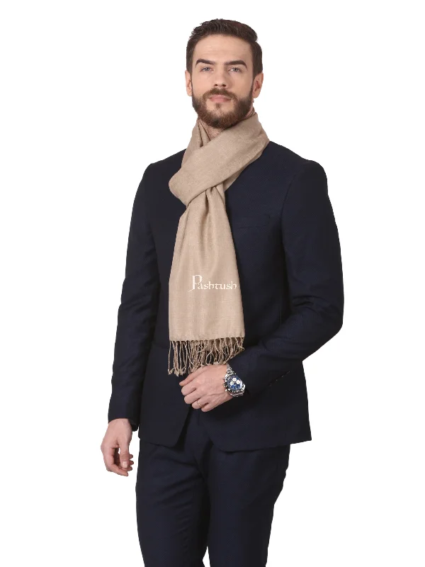 Pashtush Mens Fine Wool Jacquard Scarf (Sahara)